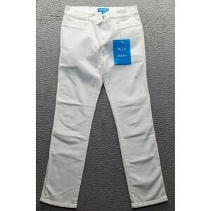 M.i.h Paris Jeans Women 28 White Mid-Rise Cropped Slim Fit Light Wash Skinny Leg